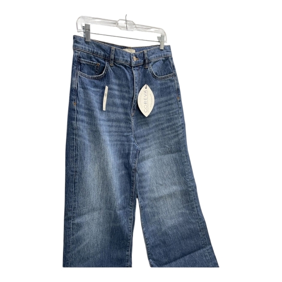 Triarchy Women's Jeans Mr. Onassis High Ris Wide Leg Size 30 Blue MSRP $298 - Picture 2 of 13